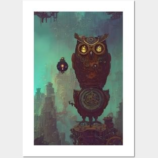 Steampunk Owl Posters and Art